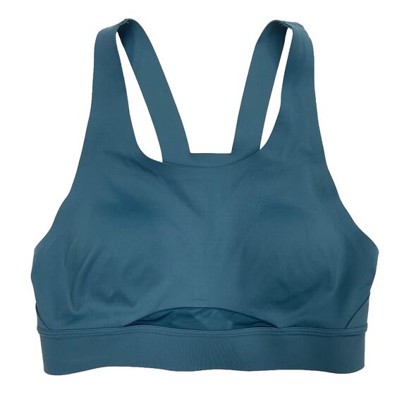 Athleta High Gear Bra A-C Sz S Longline Sequoia Blue Medium Impact Racerback - Picture 4 of 8